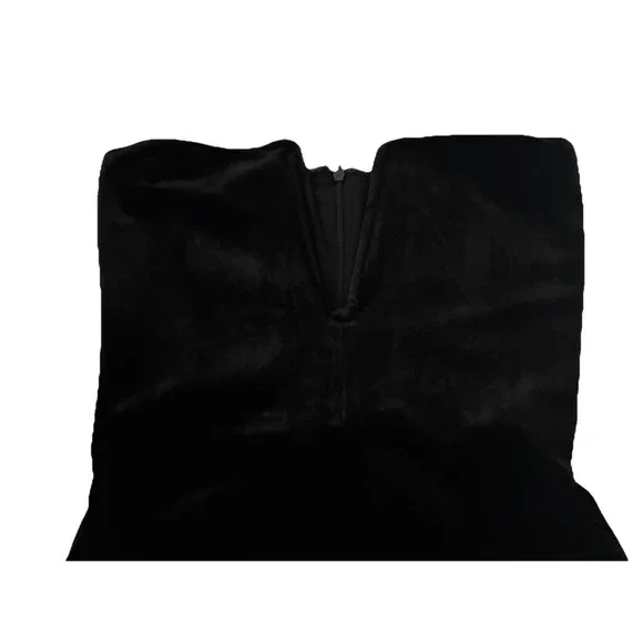 Good American Jumpsuit Size 1 Small Black Strapless Velvet V Neck - Picture 9 of 14